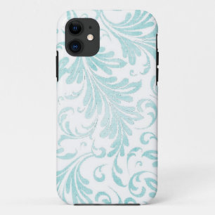 Waterverf Acanthus verlaat Aqua Blue Green iPhone 11 Hoesje