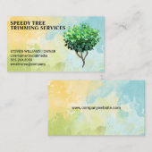 Waterverf Achtergrond | Topiary bomen Visitekaartje (Voorkant / Achterkant)