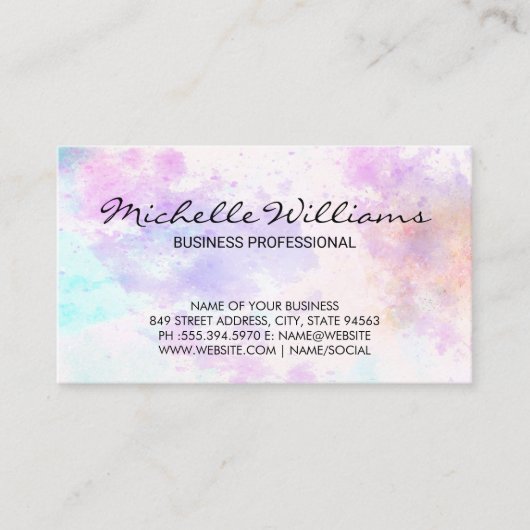 Waterverf achtergrondverf visitekaartje (Voorkant)