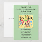 Waterverf, acrobatische dansviering verjaardag kaart (Voorkant / Achterkant)