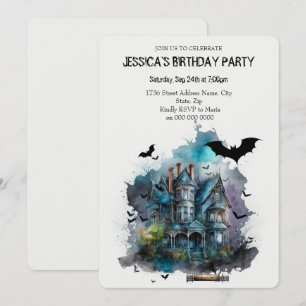 Waterverf adams familielid Birthday Invitation Kaart