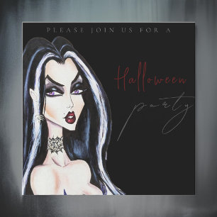 Waterverf Adult Black Halloween Feestuitnodiging