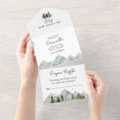 Waterverf Adventure Forest Baby shower All In One Uitnodiging (Afscheurbaar)