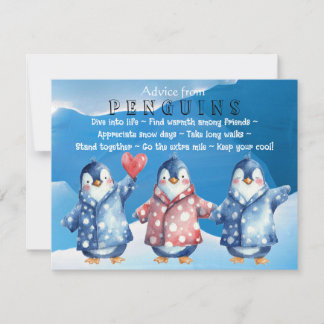 Waterverf Advies van Penguins Flat Wenskaart Kaart