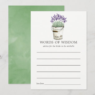 Waterverf Advies Vrijgezellenfeest lavender Kaart