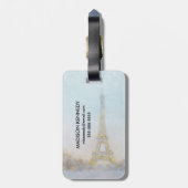 Waterverf | Afbeelding Eiffel Towe Bagagelabel (Achterkant verticaal)