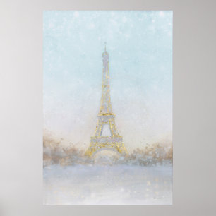 Waterverf Afbeelding Eiffel Towe Poster