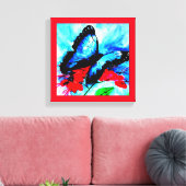 Waterverf afdruk van vlinderkussens canvas afdruk (Insitu (Woonkamer))