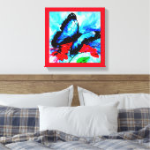 Waterverf afdruk van vlinderkussens canvas afdruk (Insitu (Slaapkamer))