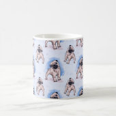 Waterverf afdrukken, Pug Dog, een Pug Mok (Center)