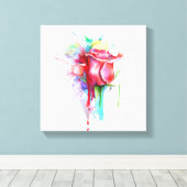 Waterverf Afdrukken Roos dop dop (Insitu (Houten vloer))