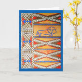 Waterverf-Afrikaans geïnspireerde leeuw Kaart (Gele Bloem)