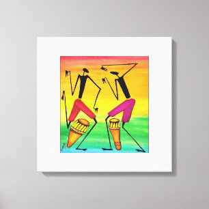 Waterverf, Afrikaanse kunst, Geweldige-Afrikaanse Canvas Afdruk