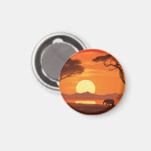 Waterverf Afrikaanse safari Magneet (Voorkant / Achterkant)