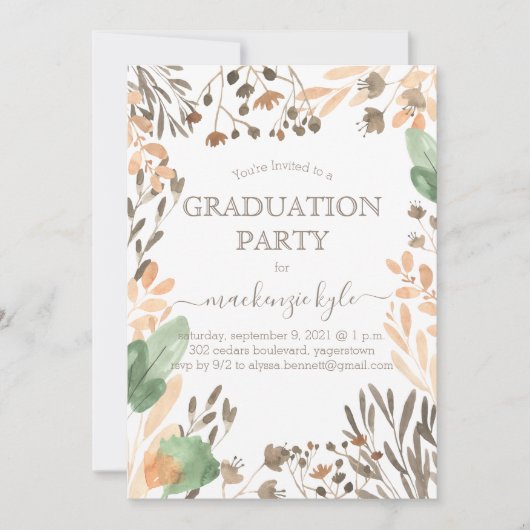 Waterverf Afstuderen Boho Greenery (Voorkant)