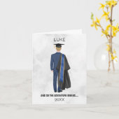 Waterverf Afstuderen Geraad en Pet Kaart Man (Gele Bloem)