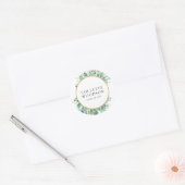 Waterverf Afstuderen van de Eucalyptus Greenery Ronde Sticker (Envelop)