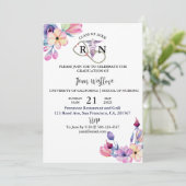 Waterverf Afstuderen van verpleegschool Floral len Kaart (Staand voorkant)