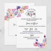 Waterverf Afstuderen van verpleegschool Floral len Kaart (Voorkant / Achterkant)