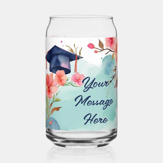 Waterverf Afstuderen viering Blikvorm Glas (Achterkant)