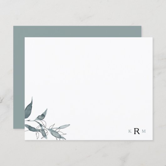 Waterverf Afvalmonogram eenvoudig (Voorkant / Achterkant)