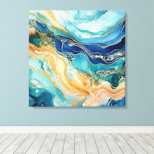 Waterverf Agaat Canvas Kunst (Insitu (Houten vloer))