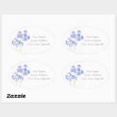 Waterverf Agapanthus-labels Ovale Sticker (Vel)