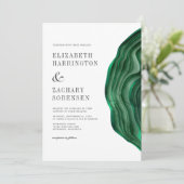 Waterverf Agate Emerald Green Wedding Kaart (Staand voorkant)