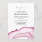 Waterverf Agate Wedding-kaart | Mauve Pink Informatiekaartje (Voorkant)