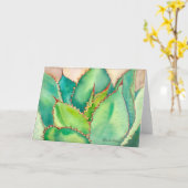 Waterverf Agave Wenskaart #2 Kaart (Gele Bloem)