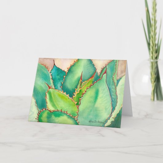 Waterverf Agave Wenskaart #2 Kaart (Voorkant)