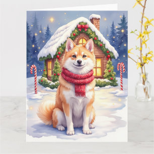 Waterverf Akita Gebruiksaanwijzing Kersthuis Kerst Kaart