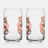 Waterverf Akita Puppies Blikvorm Glas (Rechts)