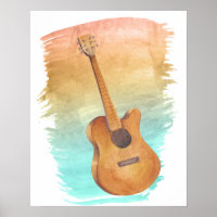 Waterverf Akoestische gitaar