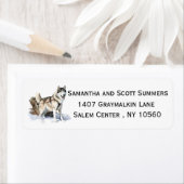 Waterverf Alaskan malamute Husky Etiket (Insitu)