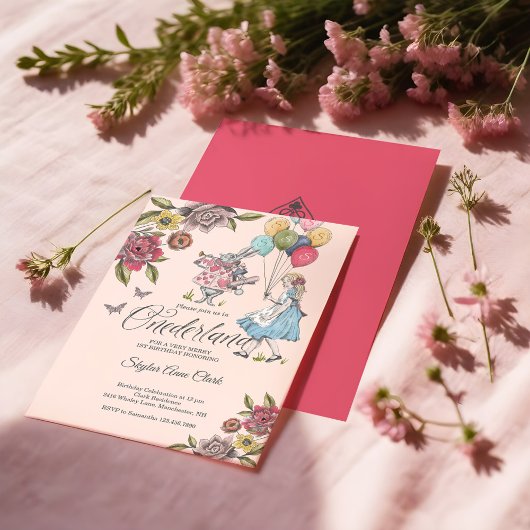 Waterverf Alice in ONEderland Birthday Kaart