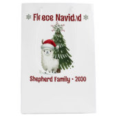 Waterverf Alpaca Fleece Navidad Medium Cadeauzakje (Voorkant)