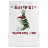 Waterverf Alpaca Fleece Navidad Medium Cadeauzakje (Achterkant)