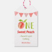 Waterverf als een peach first Birthday Cadeaulabel (Voorkant)