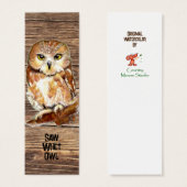 Waterverf American Owl Bird Bladwijzer Mini Visitekaartjes (Voorkant /achterkant)