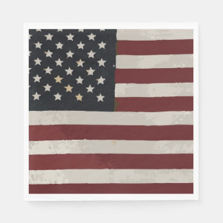 Waterverf Amerikaanse vlag 4 juli Servet