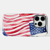 Waterverf Amerikaanse vlag Case-Mate iPhone Case (Achterkant (horizontaal))