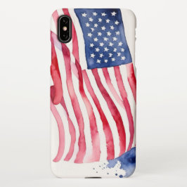 Waterverf Amerikaanse vlag iPhone XS Max Hoesje