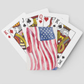 Waterverf Amerikaanse vlag Pokerkaarten (Achterkant)