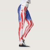 Waterverf Amerikaanse vlag voor veteranen en patri Leggings (Rechts)