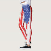 Waterverf Amerikaanse vlag voor veteranen en patri Leggings (Links)