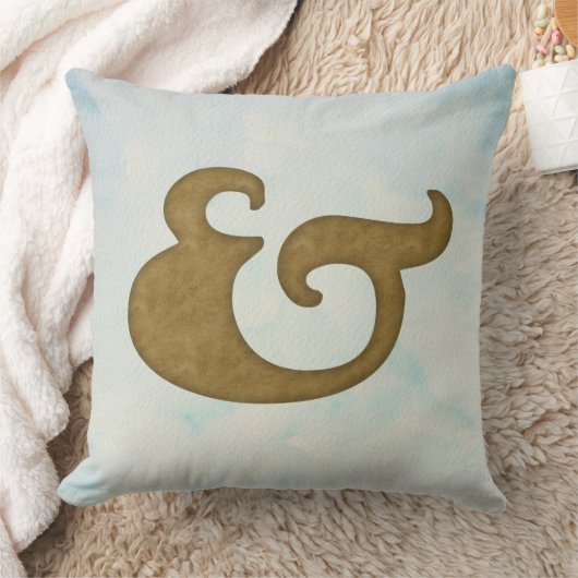 Waterverf Ampersand Nautical | Goud en Zee kleuren Kussen (Deken)