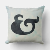 Waterverf Ampersand Nautical | Zwarte en Zee kleur Kussen (Voorkant)