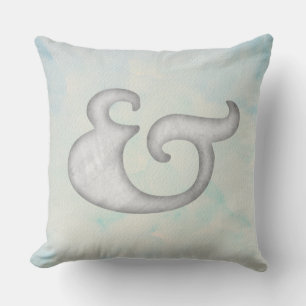 Waterverf Ampersand Nautilus Wit & Hemel Kussen