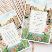 Waterverf Amsterdam Holland Wedding Kaart